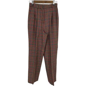Pendleton Vintage Womens Plaid Wool Blend High-Waisted Trousers Size 10